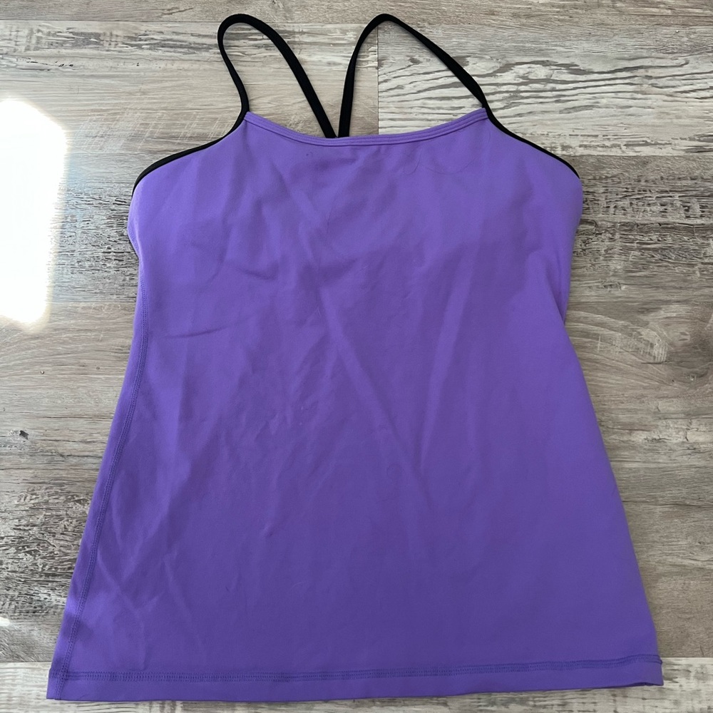 2/40 EUC Lululemon Purple/Black Power Y Tank Size 10